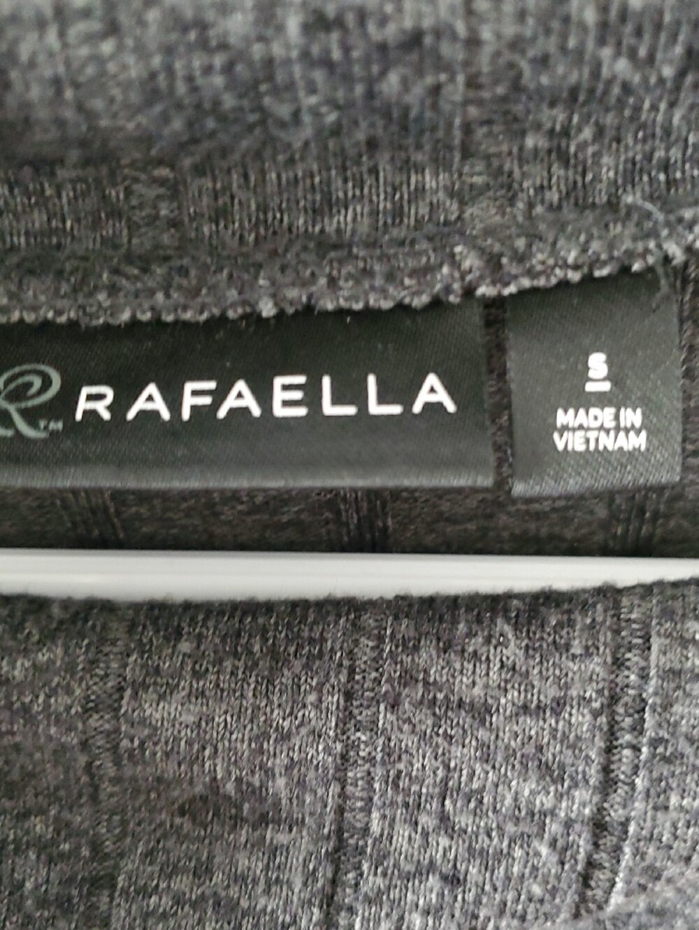 Rafaella Charcoal Ribbed Button-Accented Cowl Neck Sweater - Picture 4 of 5